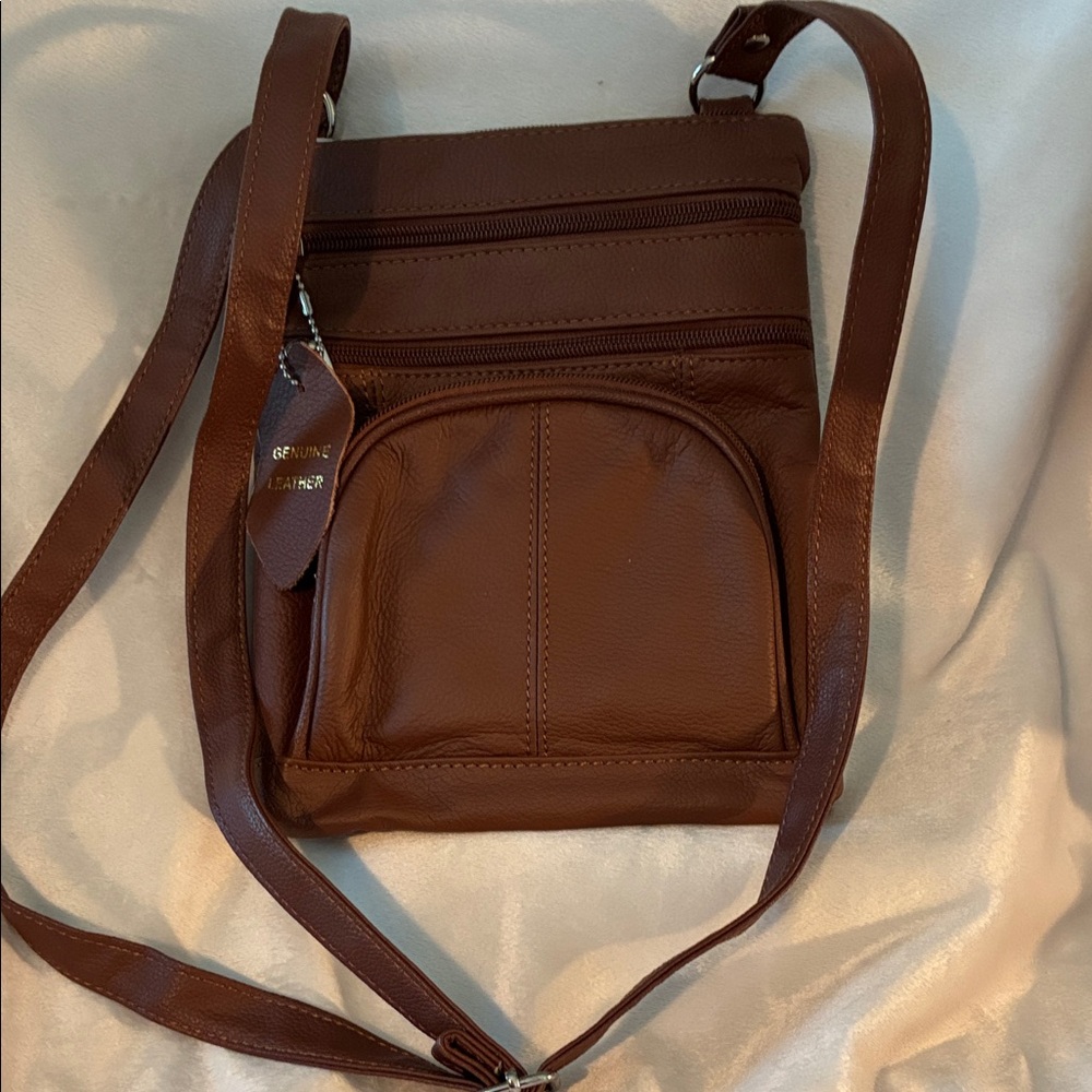 Brown Leather Crossbody Bag. EUC OR BRAND NEW. NO CALLOUTS